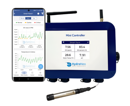 HydroNeo Mini Controller with a Sensor and the HydroNeo Application