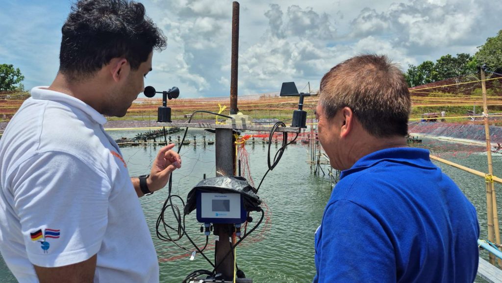 The HydroNeo team collaborates with shrimp farm owners to transform traditional farming practices into a smart farming system.