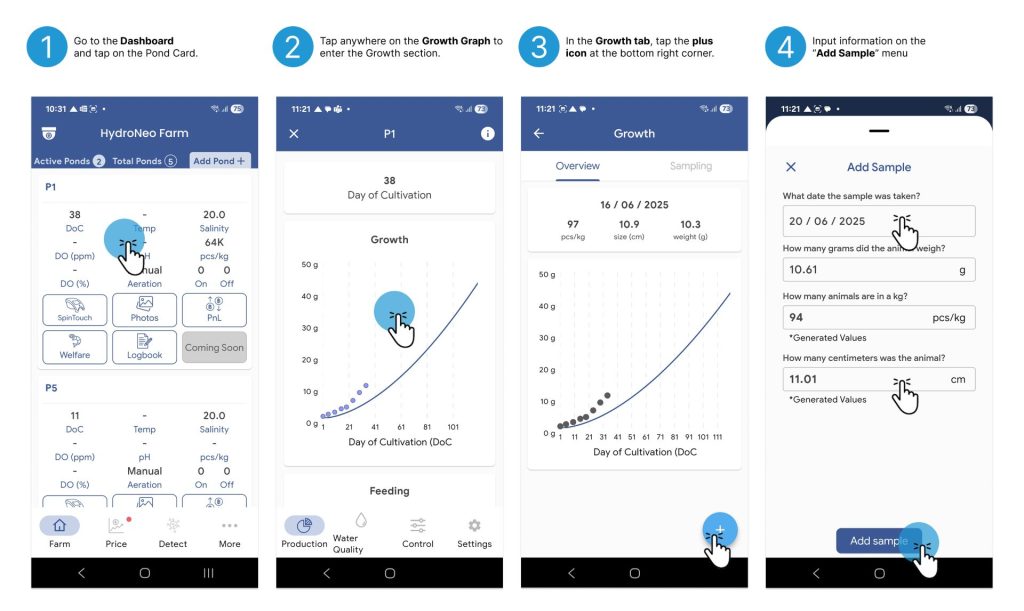 How to use growth feature in HydroNeo app